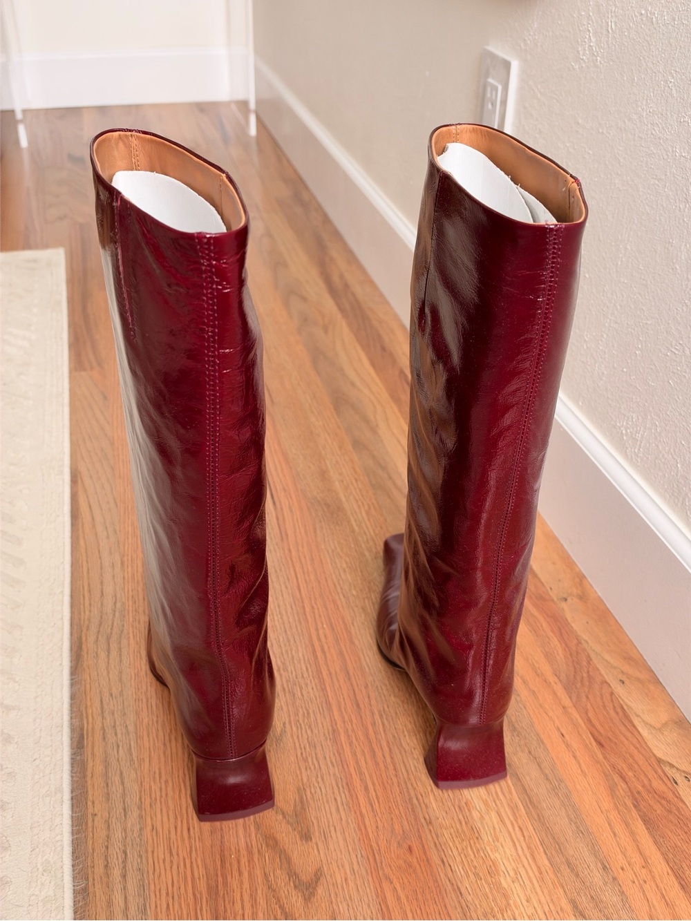 Miista Bluma Leather Boots in Burgundy Crinkle - Picture 6 of 12